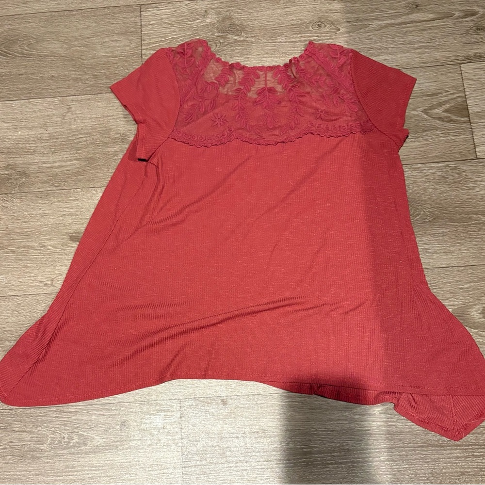 Elegant Red Lace Top